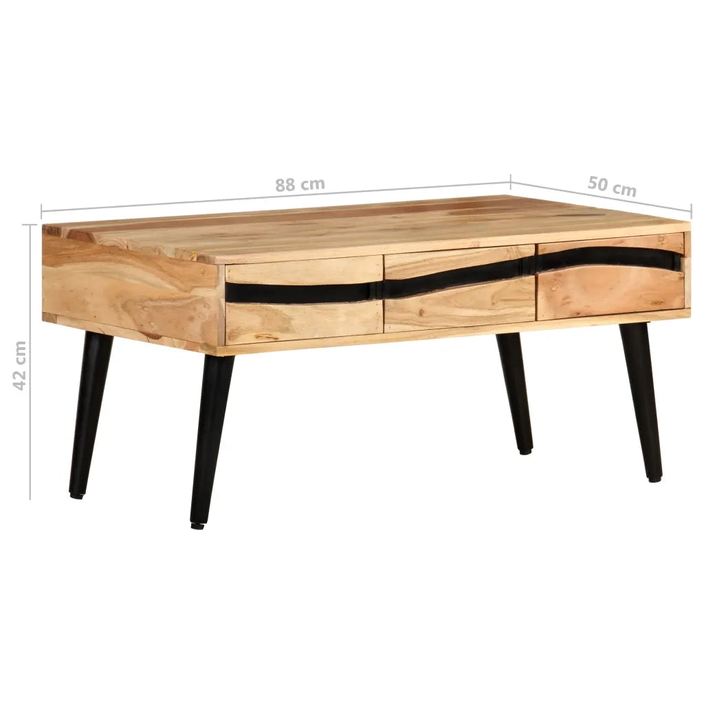 Tavolino da Salotto 88x50x42 cm in Legno Massello di Acacia 322676