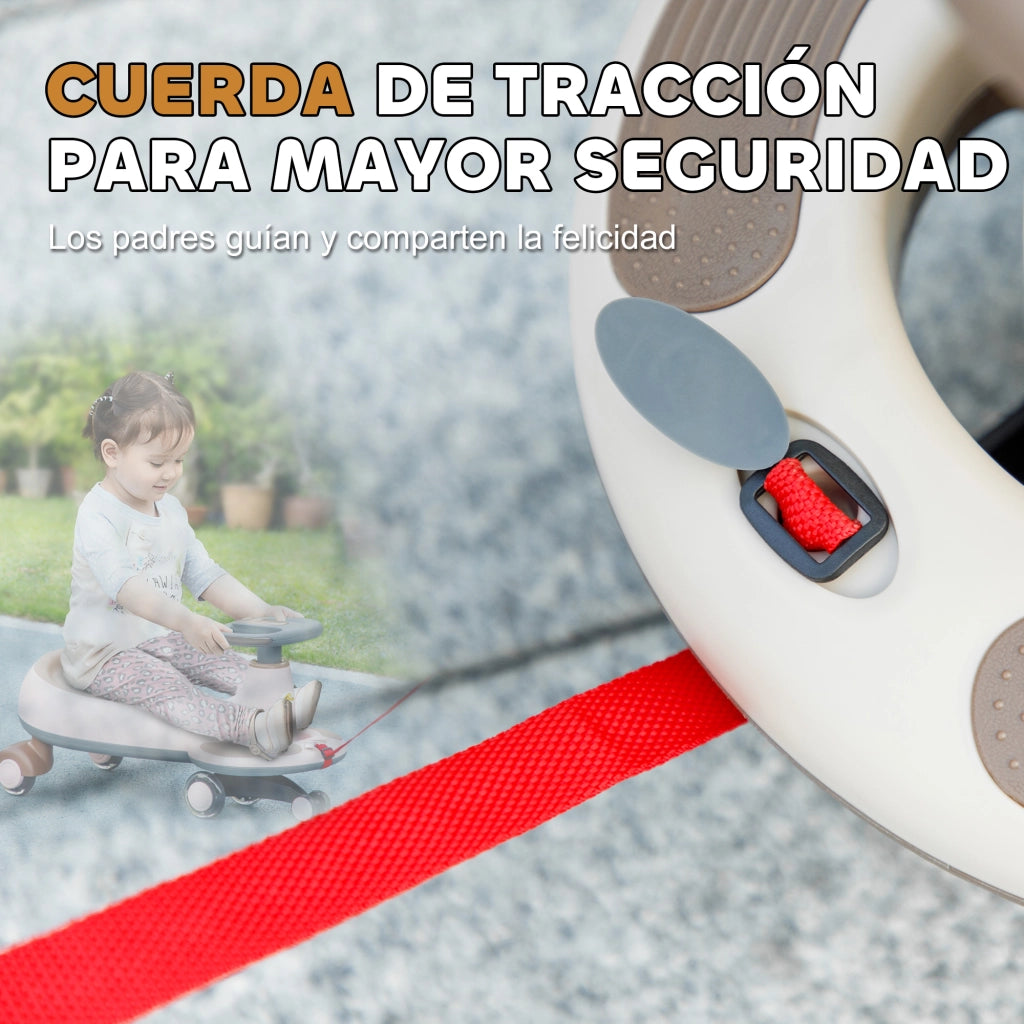 Correpasillos Wiggle con corda trazione musica luce e contenitore ¨C zephmum ¨C 69x31x69 cm caqui