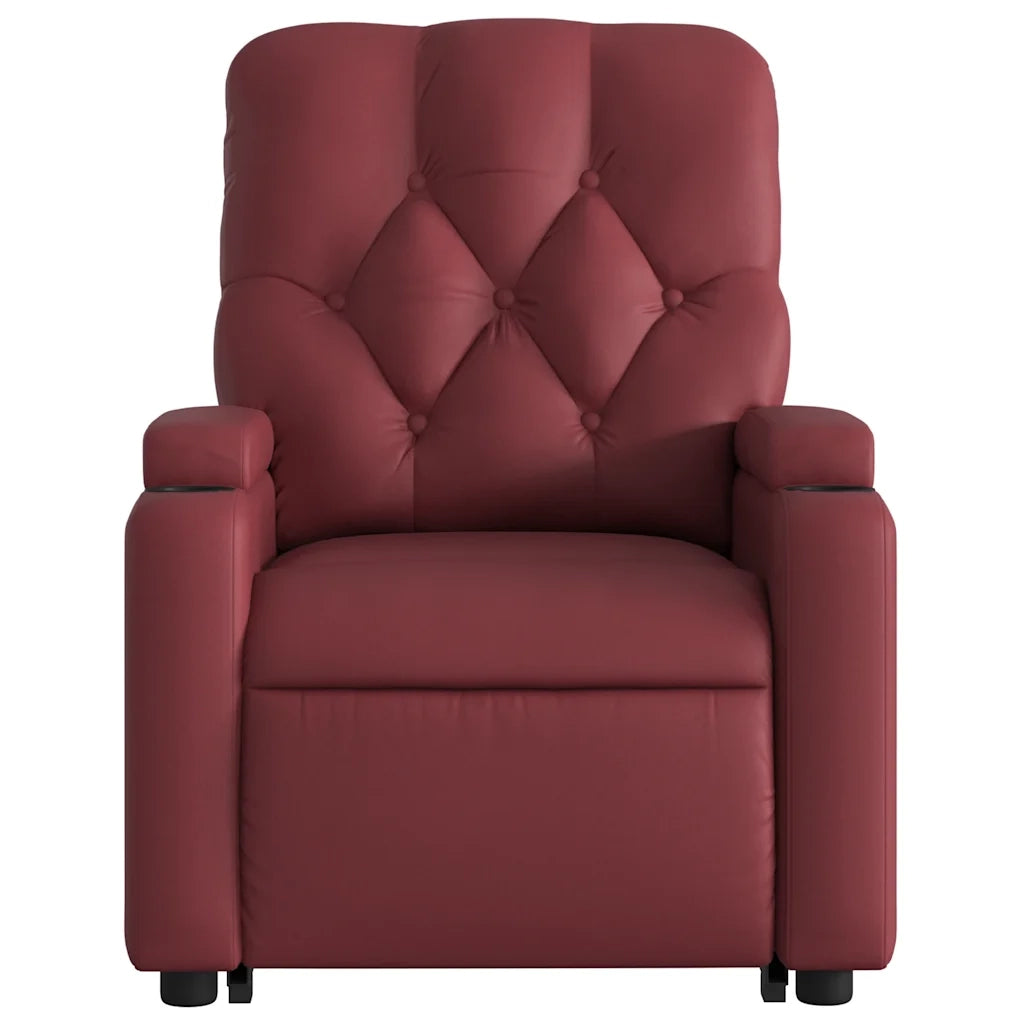 Poltrona Alzapersona Reclinabile Rosso Vino in Similpelle 3204790