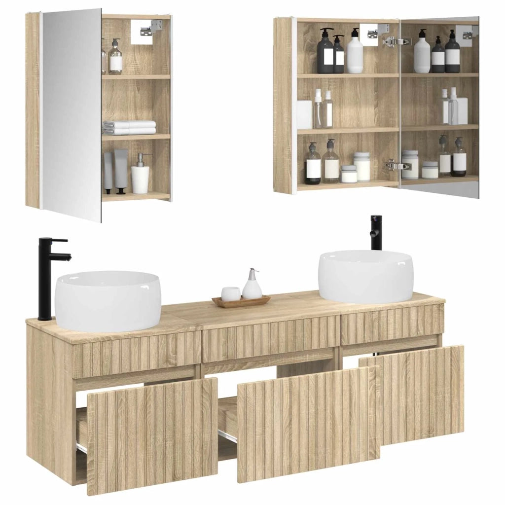 Set di Armadi da Bagno 5 pcs Rovere Sonoma 53 x 15,5 x 70 cm 3406649