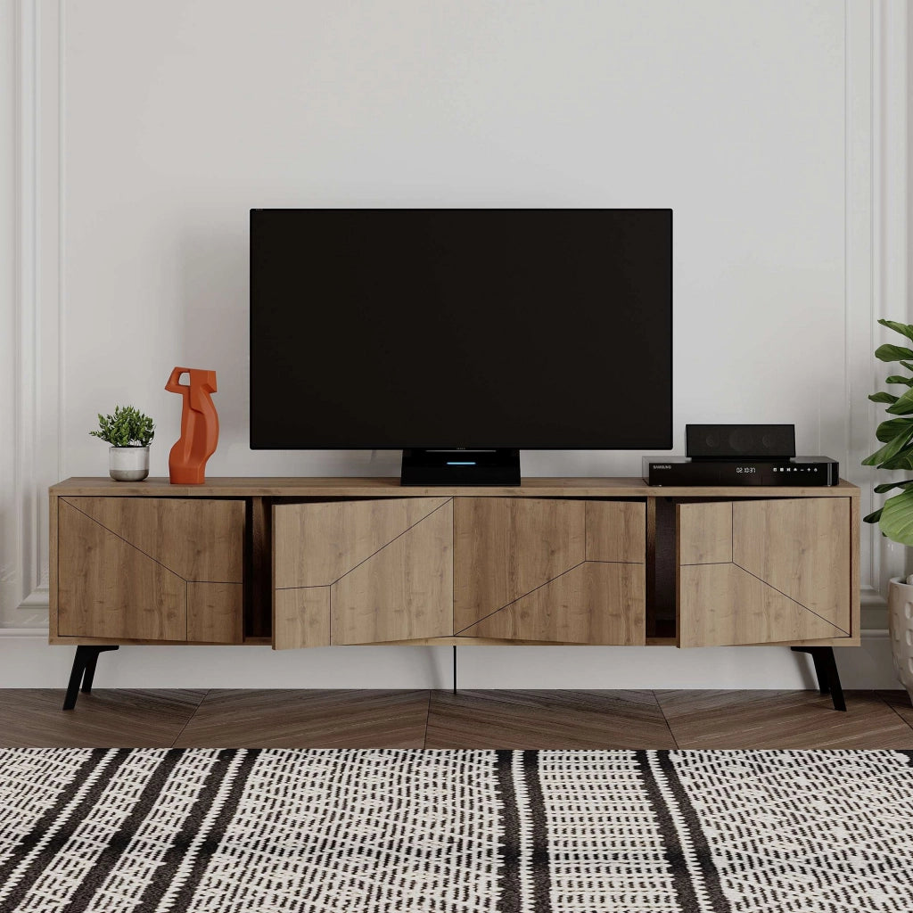 Porta TV in legno "Dune" - 180 x 29 x 50 cm - Marrone