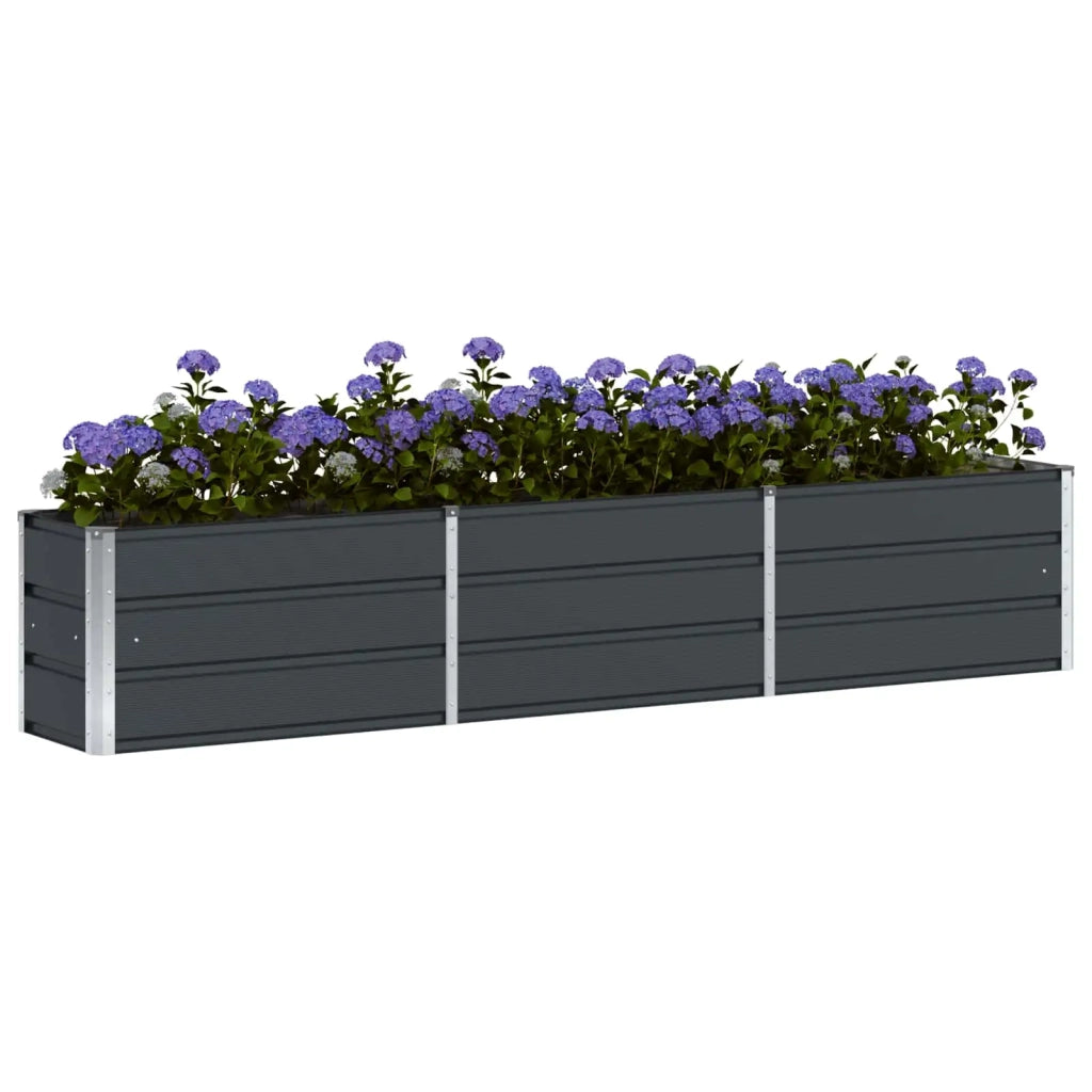 Fioriera | Cassetta per fiori | Vaso Antracite 240 x 40 x 45 cm Acciaio