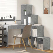 vidaXL Scrivania ad angolo Grigio cemento 101,5 x 149,5 x 149,5 cm