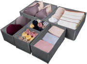Organizzatori di carreggiata per abbigliamento, divisori di stoccaggio, organizzatori di stoffa pieghevoli per capi d'abbigliamento, mutande, calze, organizzatore di stoccaggio per abbigliamento (beige, 6 pezzi/mix)