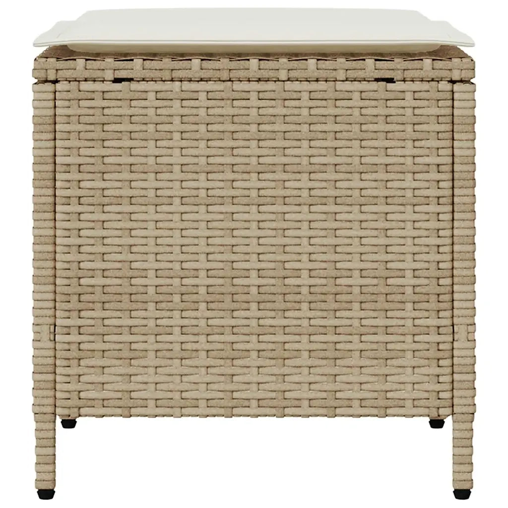 Set Divano da Giardino 4 pz con Cuscini Beige in Polyrattan