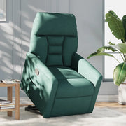 Poltrona Alzapersona Reclinabile Verde Scuro in Tessuto 3303038