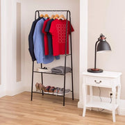 Raccordo a due piani per abbigliamento in metallo - 160x615x38 cm nero - spaziale