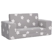 Divano letto | Sof¨¤ letto | Letto singolo Bambini a 2 Posti Grigio Chiaro con Stelle Peluche