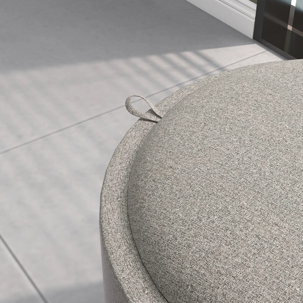 Poltrona imbottita con vano nascosto e coperchio reversibile ¨C Minimal ¨C Grigio chiaro/Naturale 56x56x42 cm