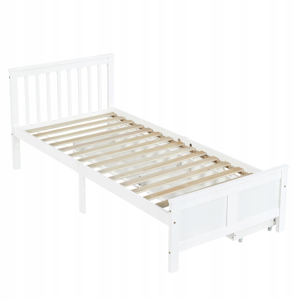 Letto singolo in legno con cassetti - Xylo - 90x200 - Bianco