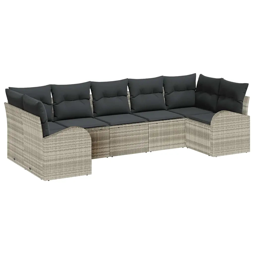 Set Divano da Giardino 7 pcs Grigio chiaro polyrattan 3354861