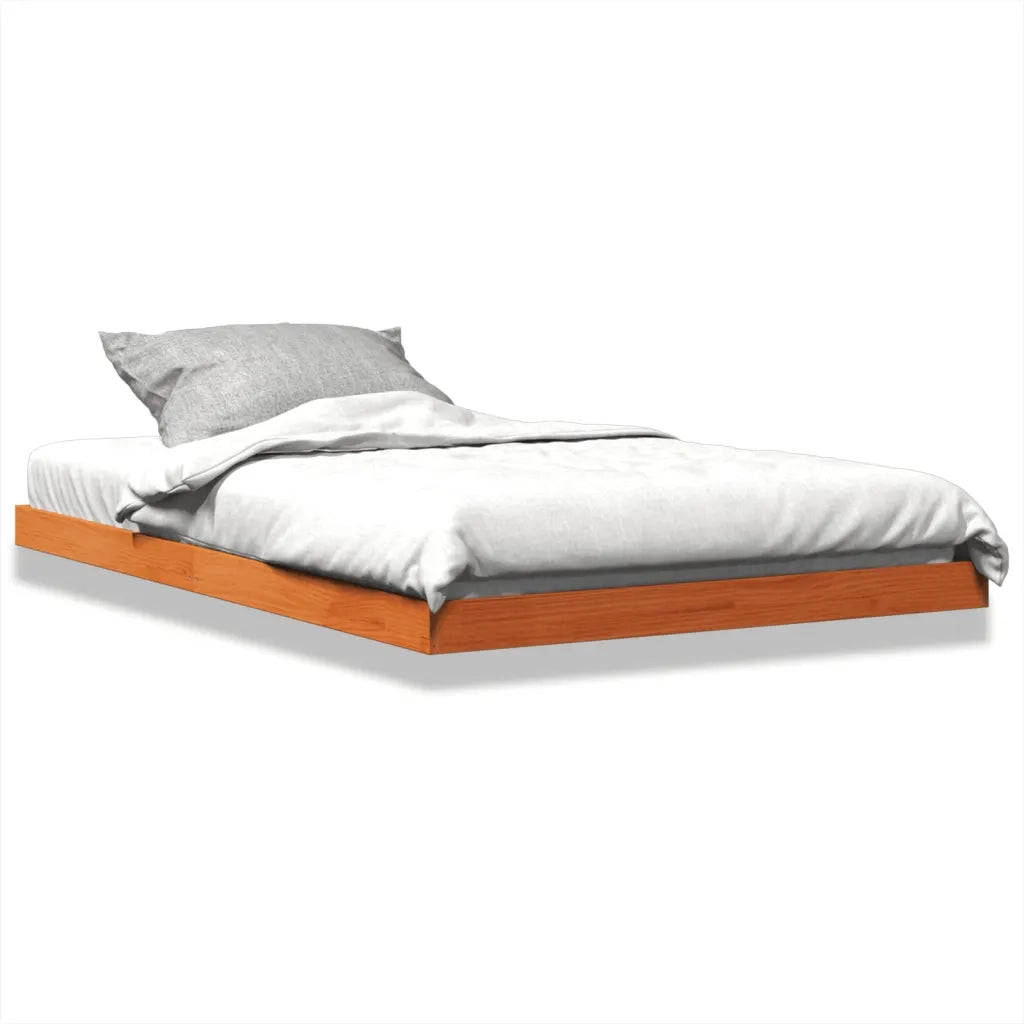 Letto matrimoniale | Letto per adulti | Giroletto Marrone Cera 120x190 cm in Legno Massello di Pino