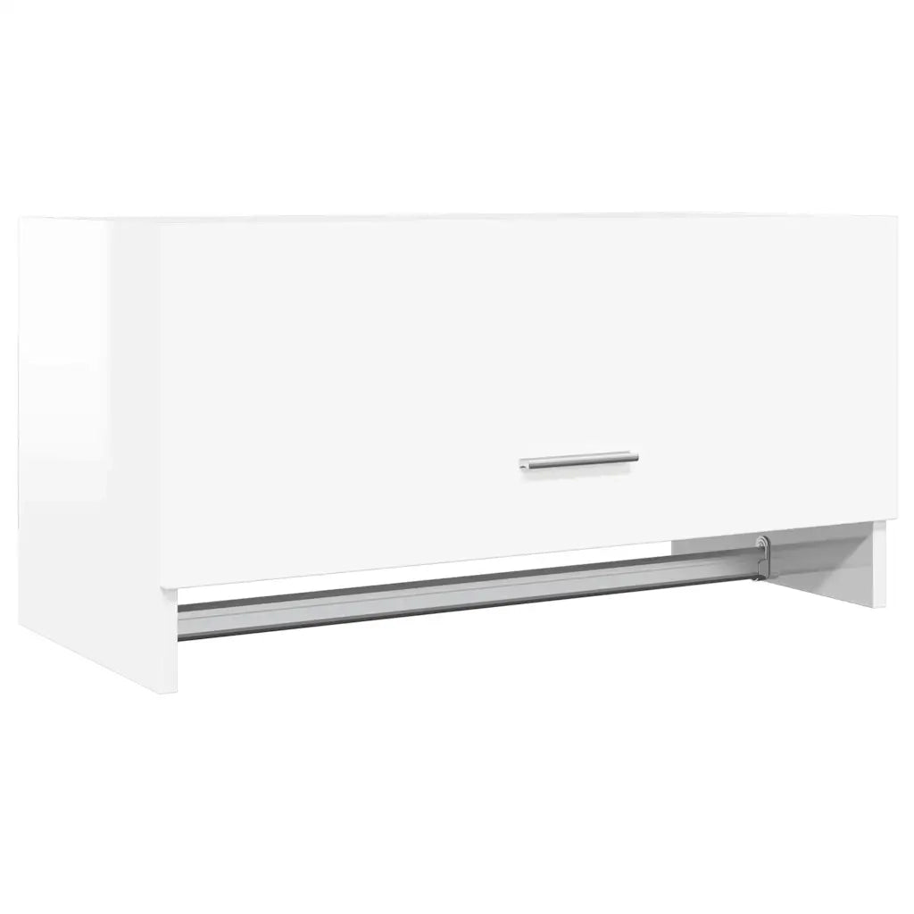 Armadio Bianco Lucido 70x32,5x35 cm in Legno Multistrato 808248