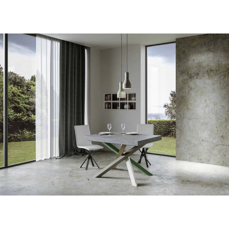Tavolo allungabile 90x120/224 cm Volantis telaio gambe 4 colori (A) - Cemento