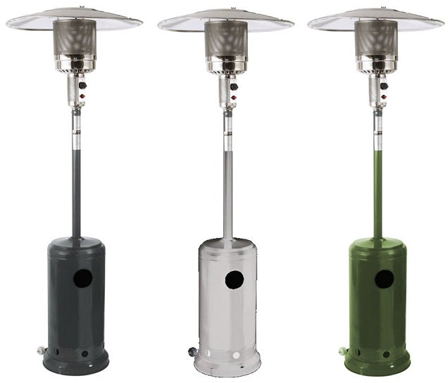 STUFA A GAS PATIO 25 MQ. COL. ANTRACITEC/RUOTE