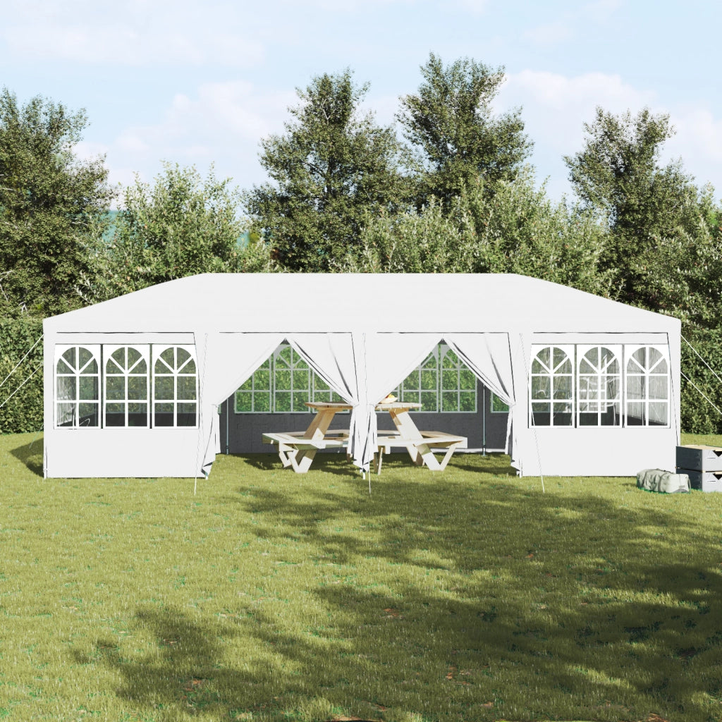 Tendone per Feste 12 Pareti Laterali Bianche 8x4 m PE