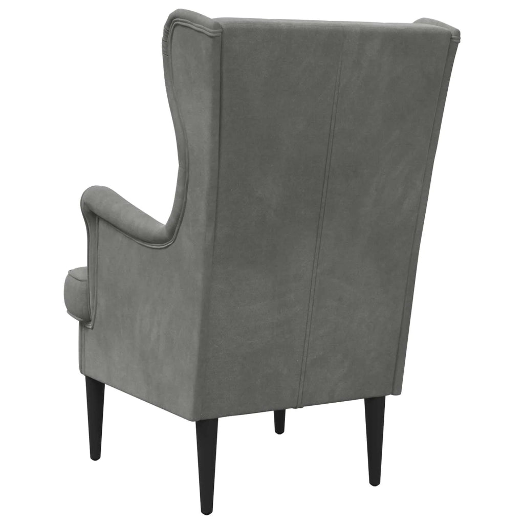 Poltrona-Divano Sedia-Poltroncina Grigio Scuro Velluto 210569