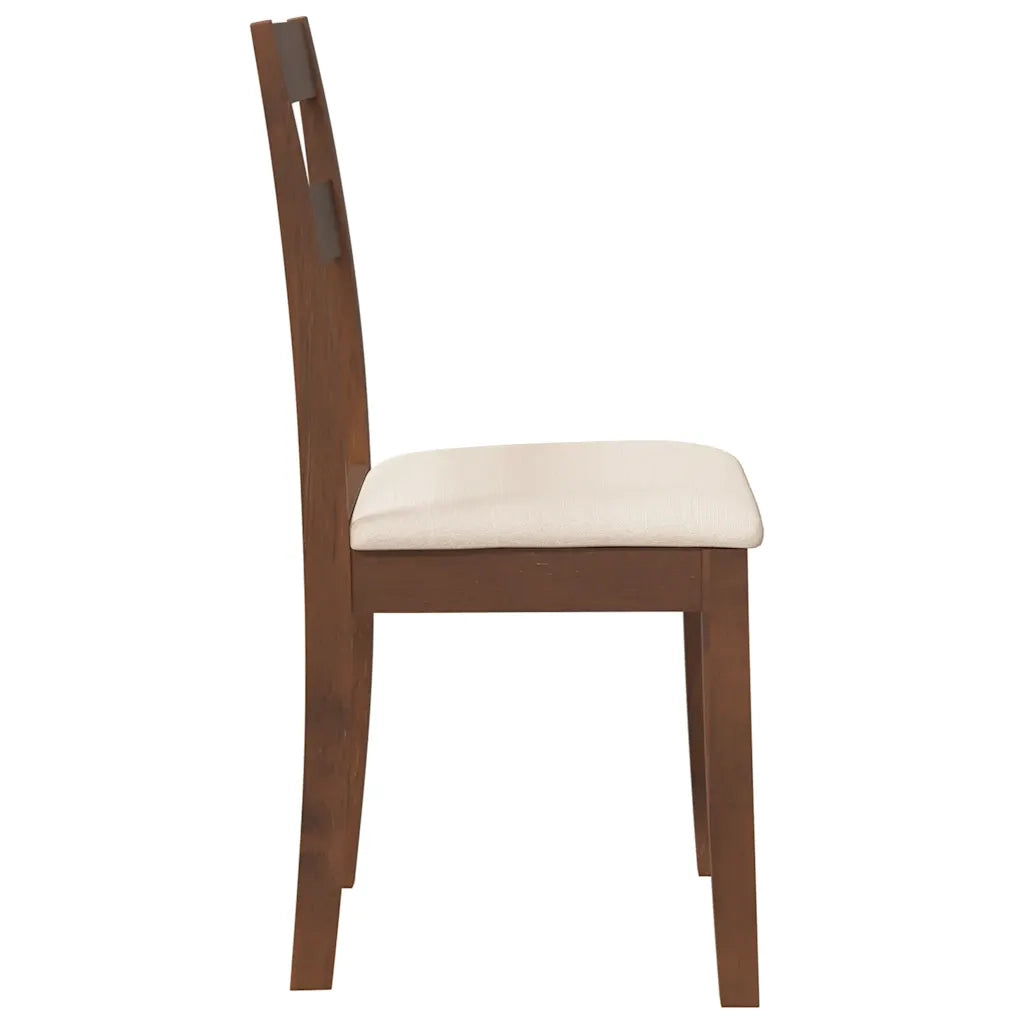 vidaXL Sedie da Pranzo con Cuscini 2pz Marrone Legno Massello di Hevea