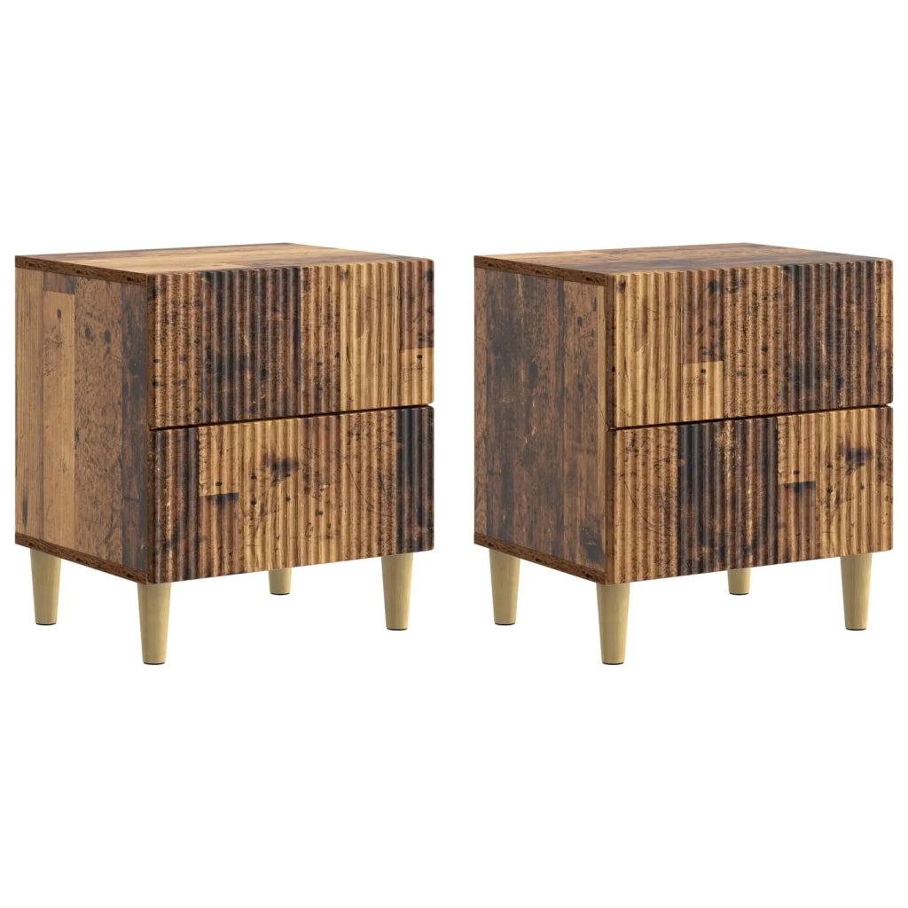 Armadio da Notte 2 pcs Legno antico 43 x 34,5 x 48 cm 894542