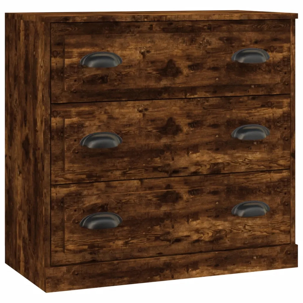vidaXL Credenze 2 pz Rovere Fumo in Legno Multistrato