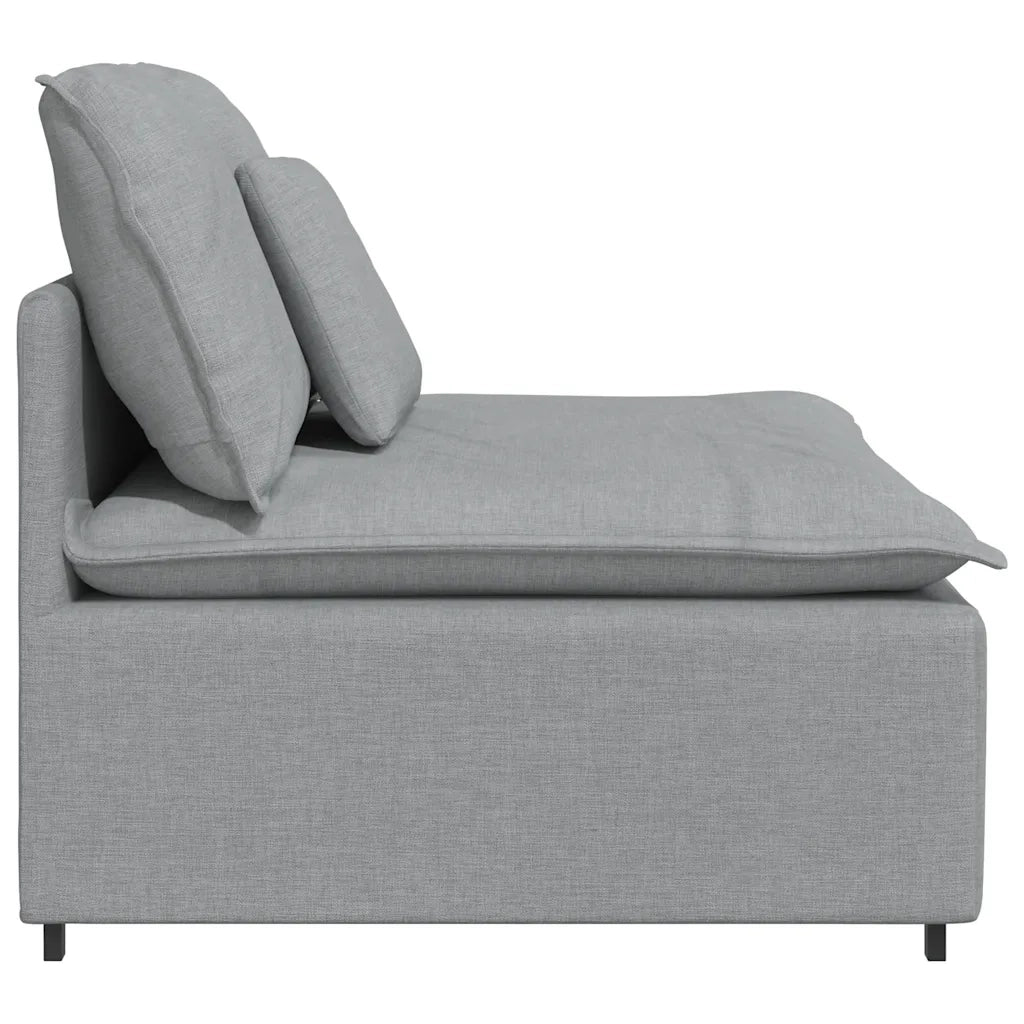 Modulo Centrale Divano Modulare con Cuscini Grigio Chiaro 100cm