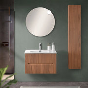 Mobiletto bagno sospeso cannettato 70 cm noce canaletto Bali