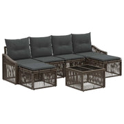 Set Divano da Giardino 7 pcs Grigio polyrattan 3436088