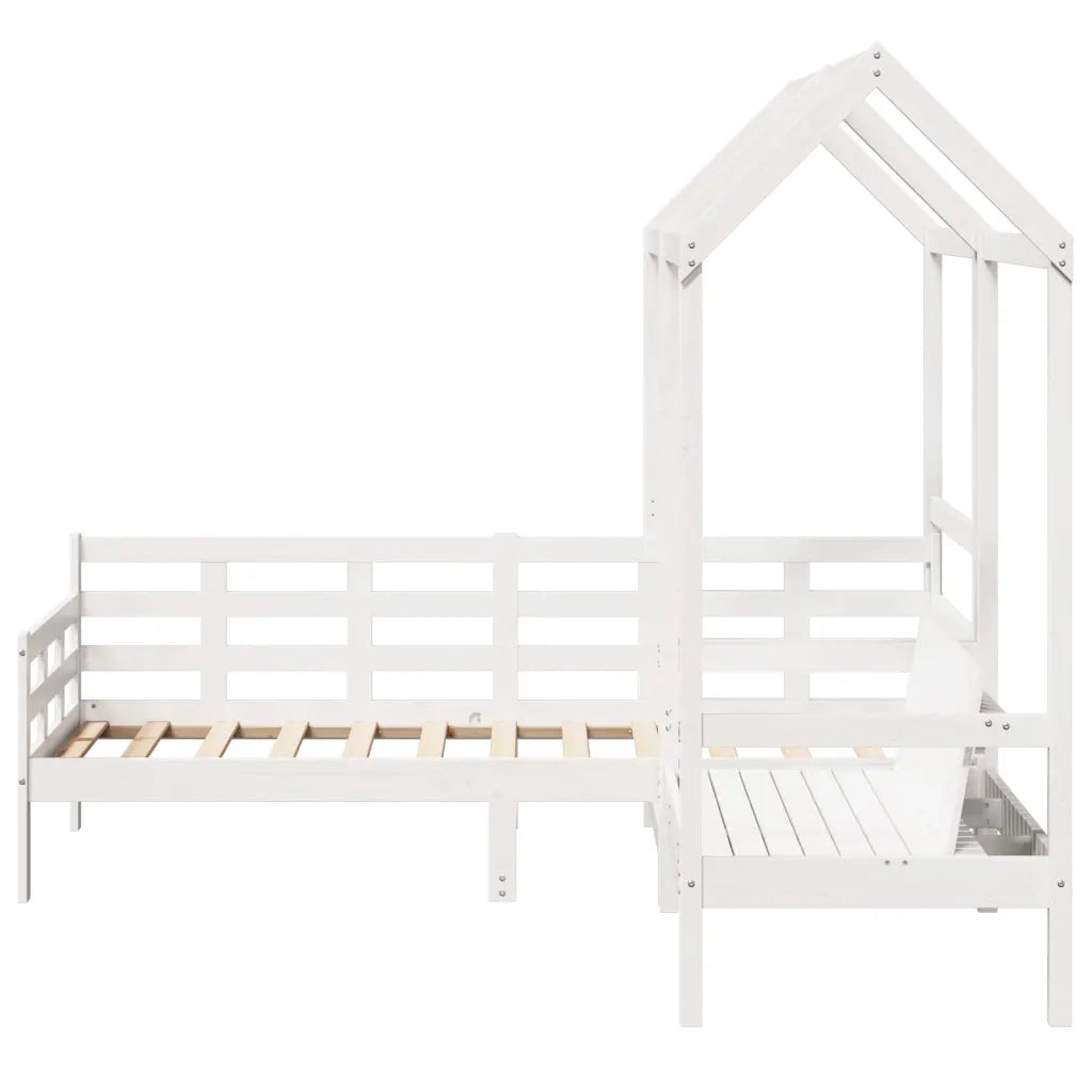 vidaXL Set Dormeuse e Panca con Tetto Bianco 80x200cm Massello Pino