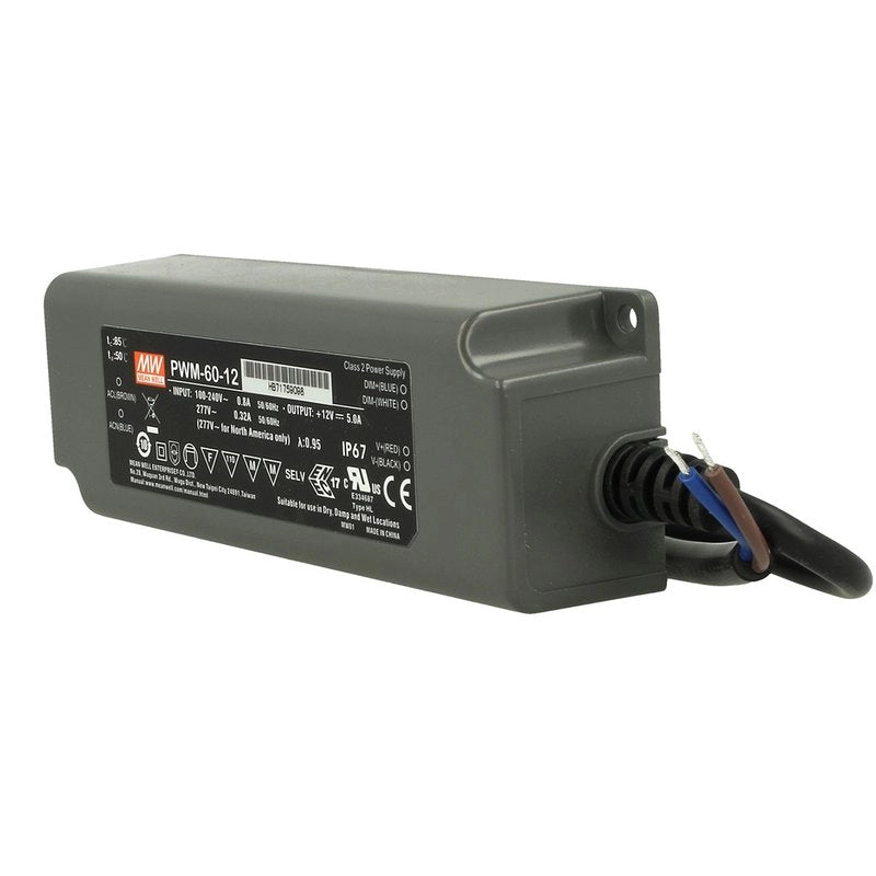 Alimentatore Led MW MEAN WELL PWM-60-12 Dimmerabile 60W 12V IP67 Dimming 3 in 1 0-10V 10V PWM Resistance