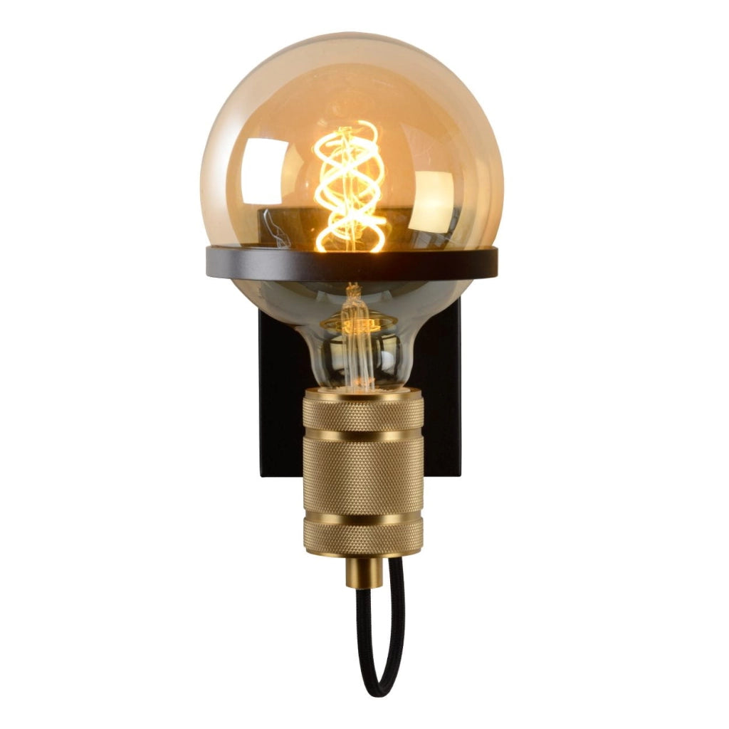 Applique Lucide Ottelien E27 60W nero ottone acciaio