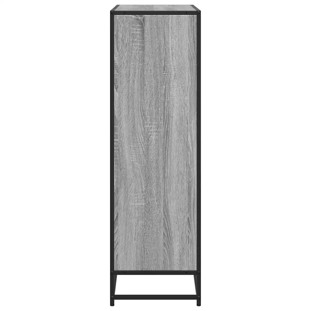 Libreria-Scaffale per Libri-Mobile di Stoccaggio Grigio Sonoma 97,5x33x107,5 cm Multistrato e Metallo