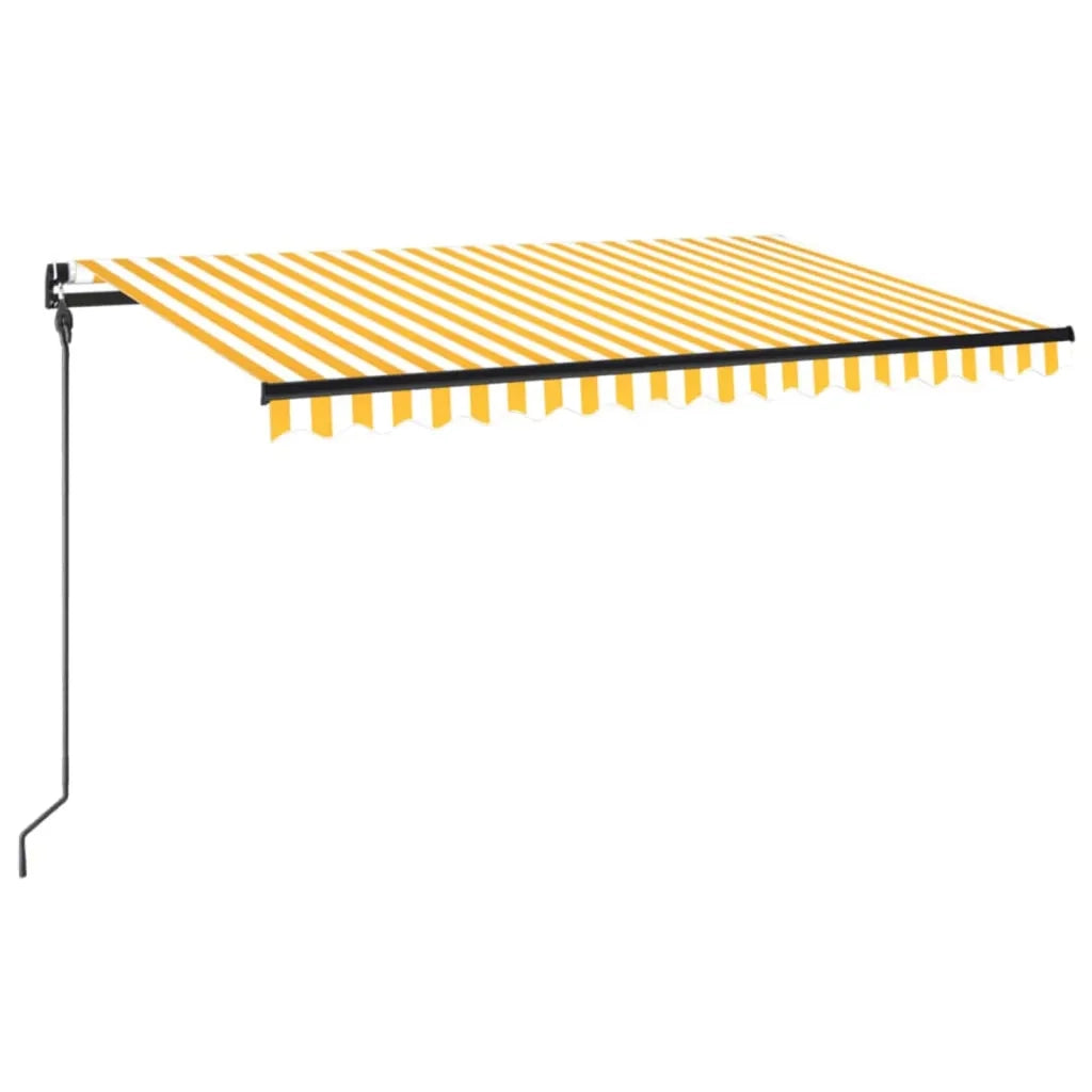 Tenda da Sole Retrattile Manuale 450x300 cm Gialla e Bianca cod mxl 57742
