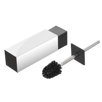 Portascopino quadrato in acciaio inox 304 con setole nere e secchio estraibile