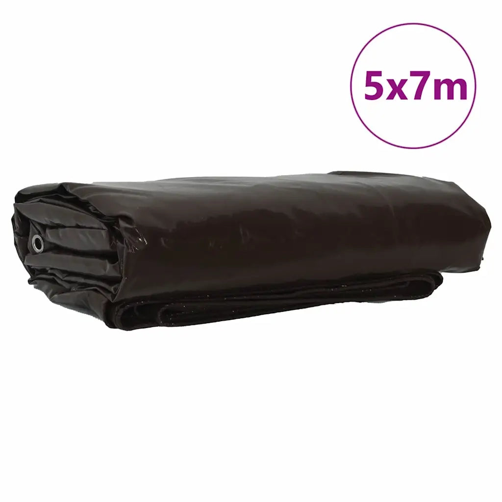 Telo 650g / m² Marrone 5 x 7 m Tela con rivestimento in PVC