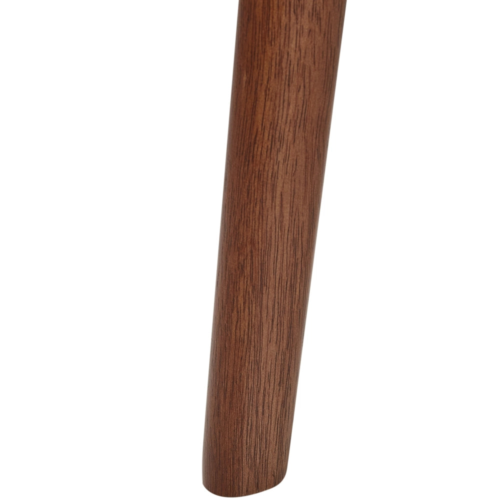 Set di 2 sedie da pranzo marrone scuro e beige con struttura in legno di gomma e seduta bouclé, design retrò senza braccioli