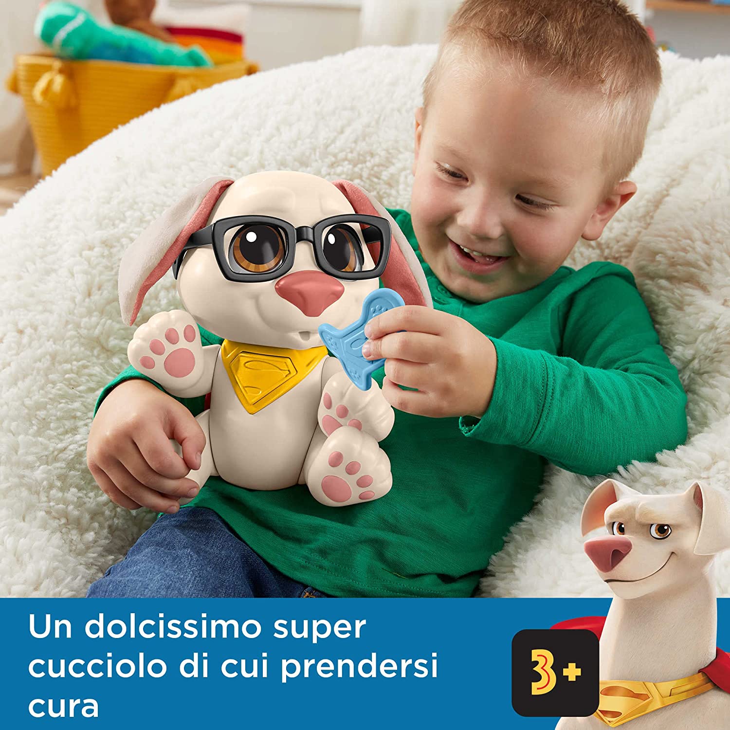 DC League Super-Pets Baby Krypto Cucciolo Snodato Suoni e Accessori Idea Regalo