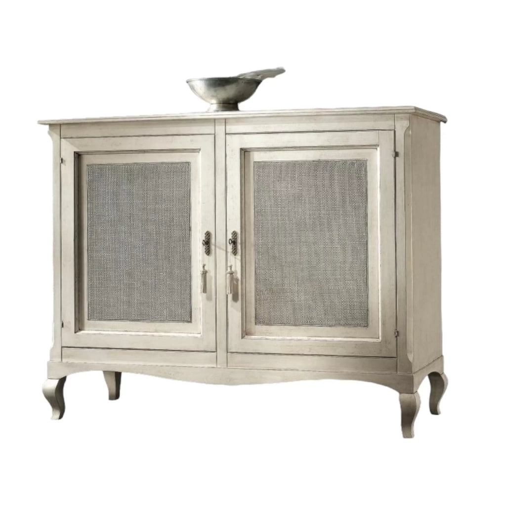 Credenza 2 porte classica paglia di vienna shabby 145x49x113 - Mobili 2G