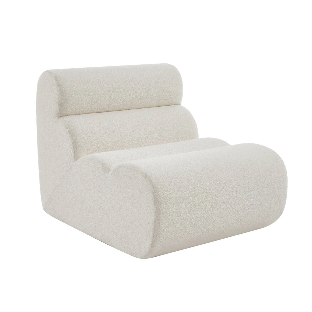 Poltrona bouclé testurizzata, bianco