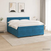 Letto con Box Spring, Materasso e LED Blu 160 x 200 cm Velluto 3452220