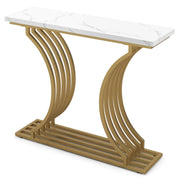 Consolle moderna 100 x 29,5 x 80,5 cm con ripiano inferiore e kit antiribaltamento in MDF bianco 20_0020711