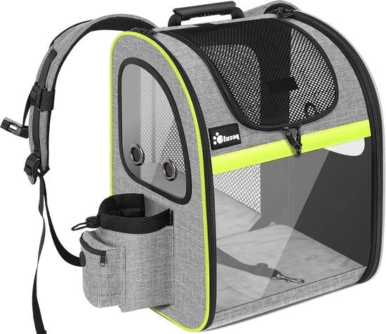 Carriolo per Animali - Borsa Respirabile Portatile con Apertura Superiore - Cintura di Sicurezza in Acrilico - Spazio Ampio - 8KG, Cucciolo, Cani, Gatti
