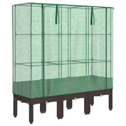 Fioriere | Cassetta per fiori | Letto Rialzato con Copertura Serra Effetto Rattan 120x40x140 cm