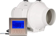 Ventilatore di tubo da 150 mm - 530 m³/ora - regolabile - interruttore intelligente - temperatura, tempo, flusso d'aria - per serra, cabina doccia, sottotetto, garage