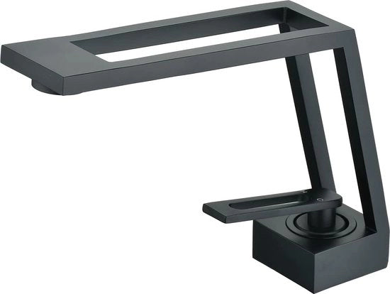 Wastafello Monoblocco con Design Creativo, Matto Nero
