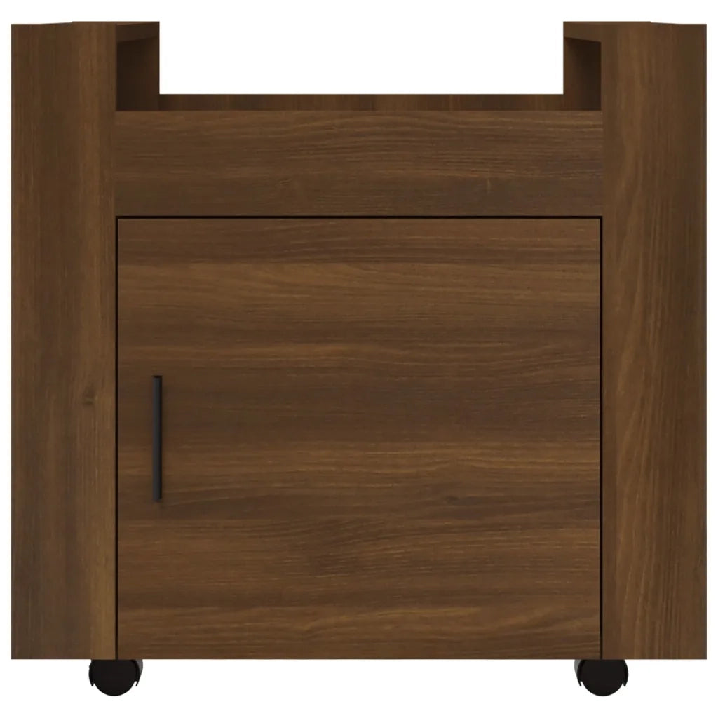 Carrello Scrivania Rovere Marrone 60x45x60 cm Legno Multistrato