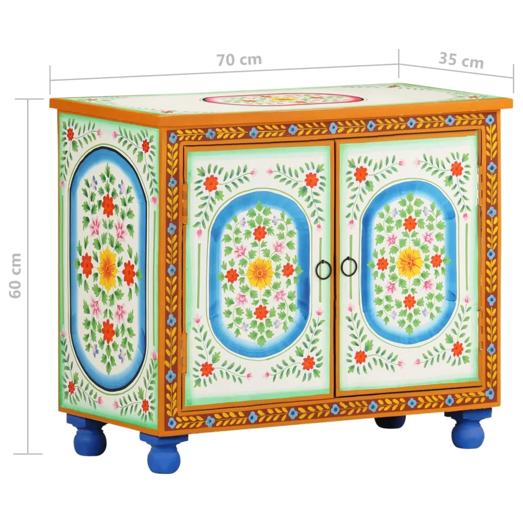 Credenza Dipinta a Mano 70x35x60 cm in Legno di Mango cod mxl 54783