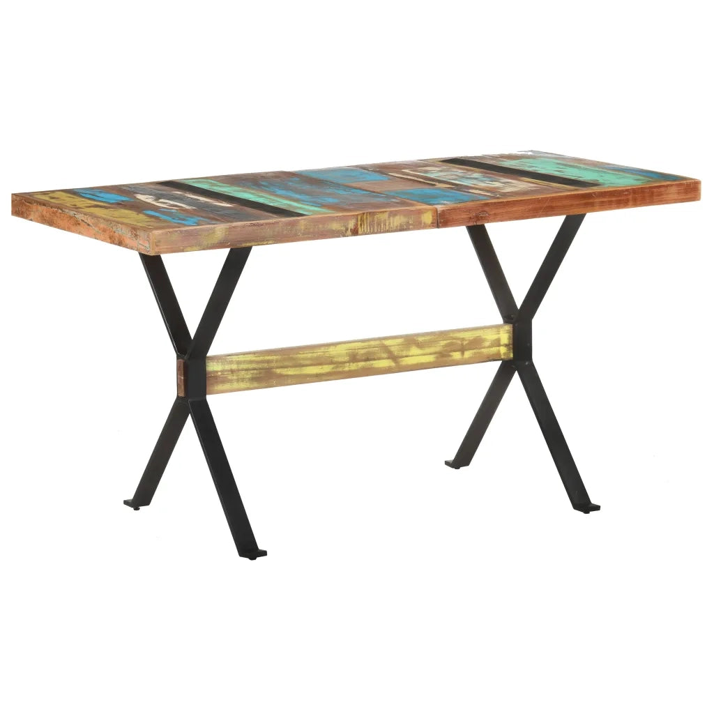 Tavolo da Pranzo 140x70x76 cm in Legno Massello di Recupero cod mxl 9654