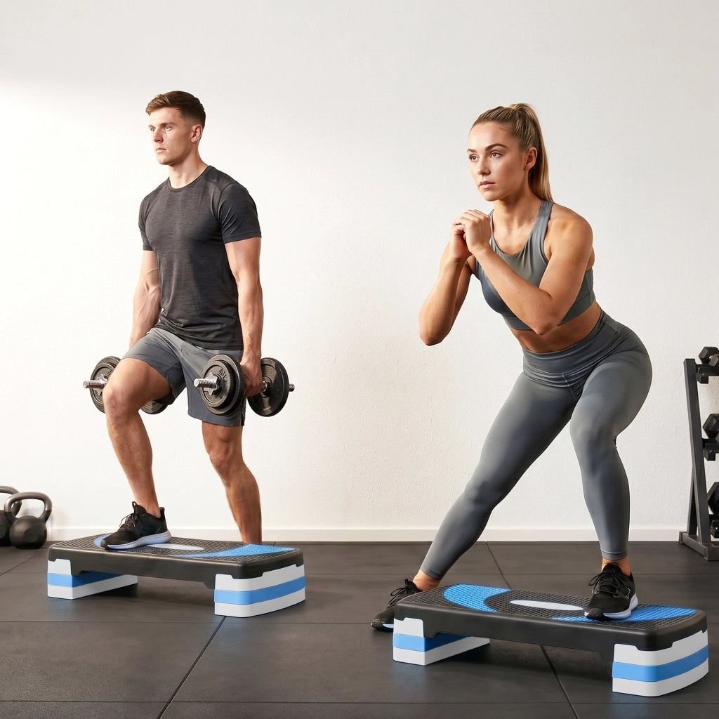 Stepper Fitness Regolabile ¨C zephmum ¨C Blu e Nero, 10-15-20 cm