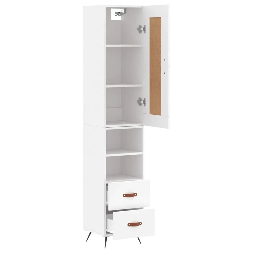 Buffet credenza cassettiera mobiletto mobile contenitore organizer cucina soggiorno salotto alto 34,5 x 34 x 180 cm legno ingegnerizzato bianco 02_0032353