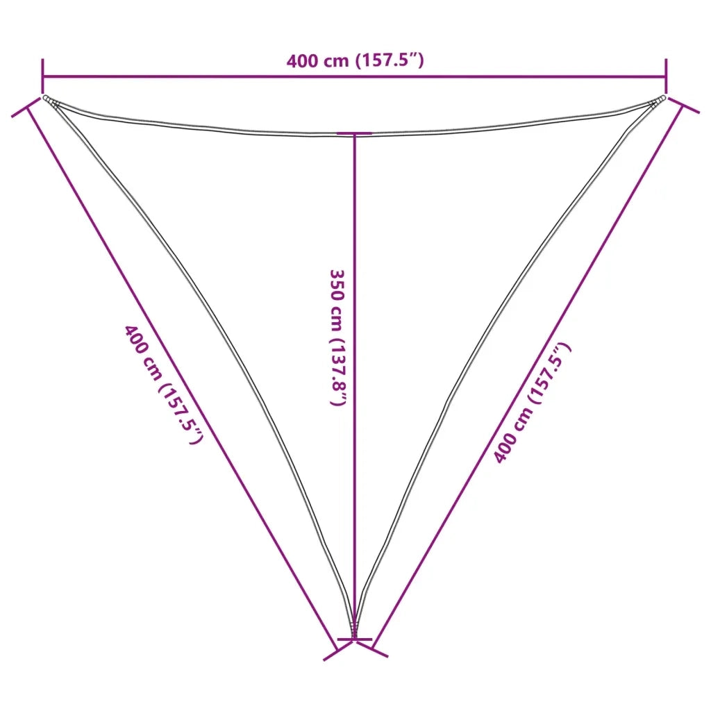 Parasole a Vela Oxford Triangolare 4x4x4 m Crema 135231